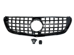 Panamericana Kühlergrill Front Grill Schwarz Glanz für Mercedes-Benz V-Klasse W447 2014 2015 2016 2017 2018 2019