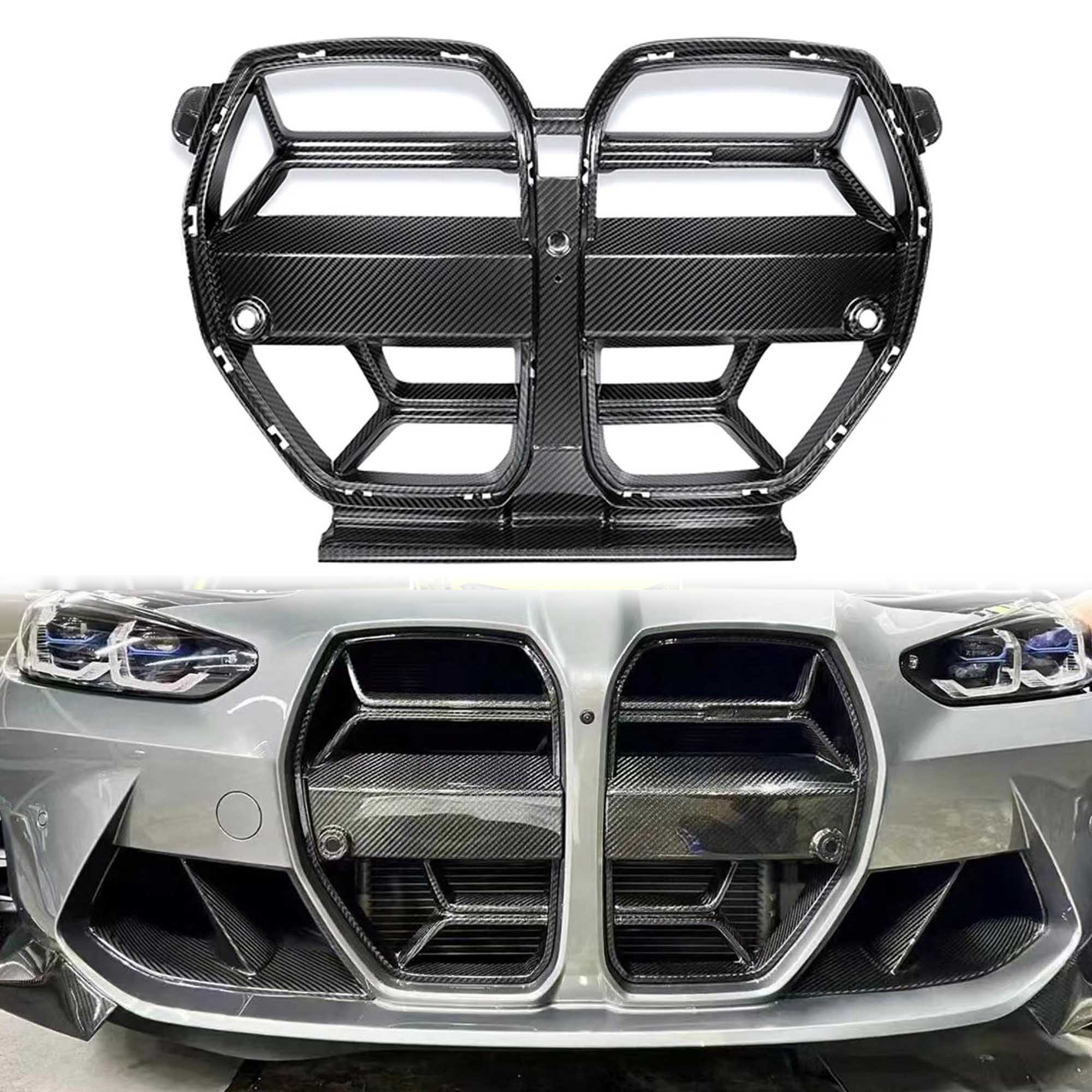 NEU 100% Carbon Fiber Front Grill Stoßstange Kühlergrill Passend für G80 M3 G82 G83 M4 ab 2021