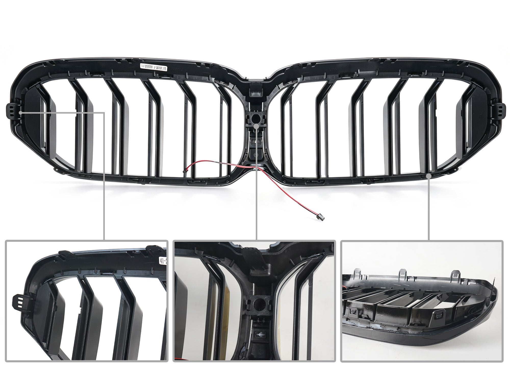 Schwarz LED Kühlergrill Grill Frontgrill für BMW 5er G30 G31 LCI 2021-2025