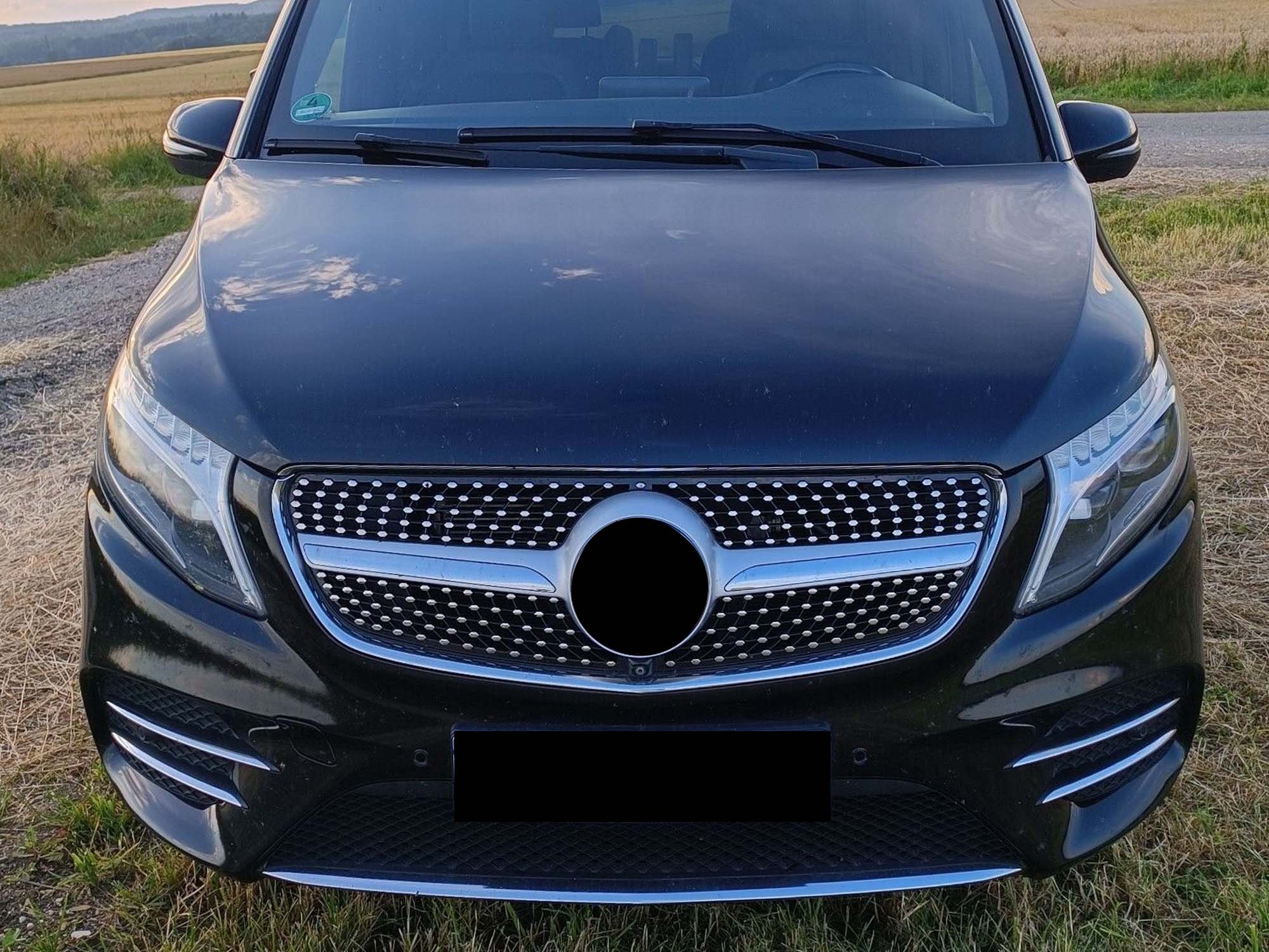 Silber Diamant Front Grill Kühlergrill für Mercedes Benz V Klasse W447 2014 2015 2016 2017 2018 2019