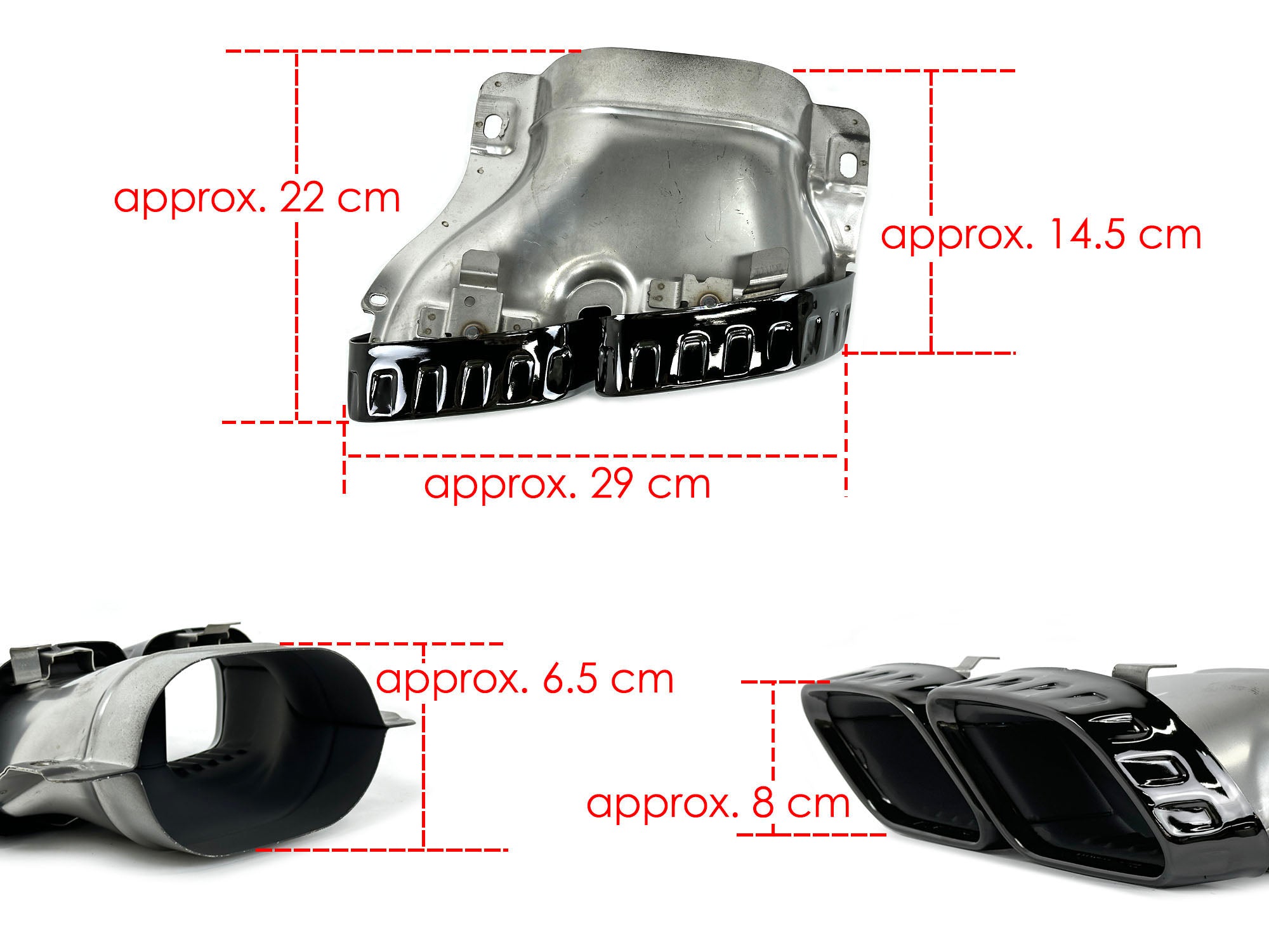 Schwarz Heckdiffusor Auspuff Endrohre für Mercedes C207 Coupe A207 Cabrio AMG Line 2013-2017 OHNE ABE