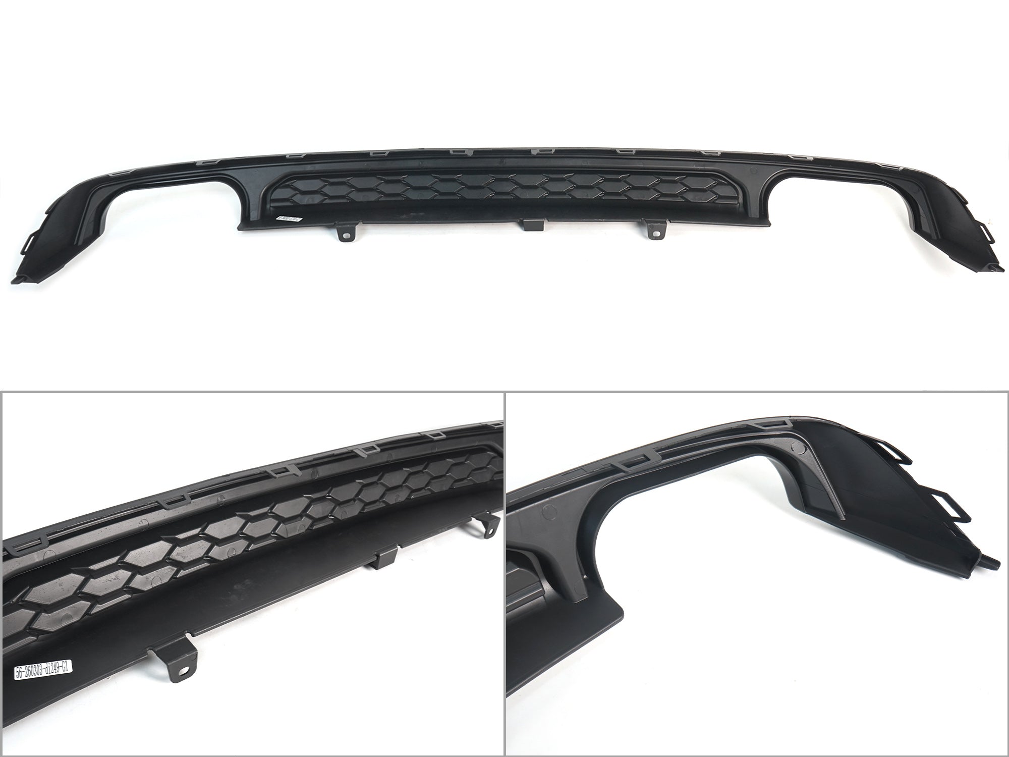 S6 Look Diffusor + Auspuffblenden Schwarz für AUDI A6 C8 mit Serienstoßstange ab 2018 di249