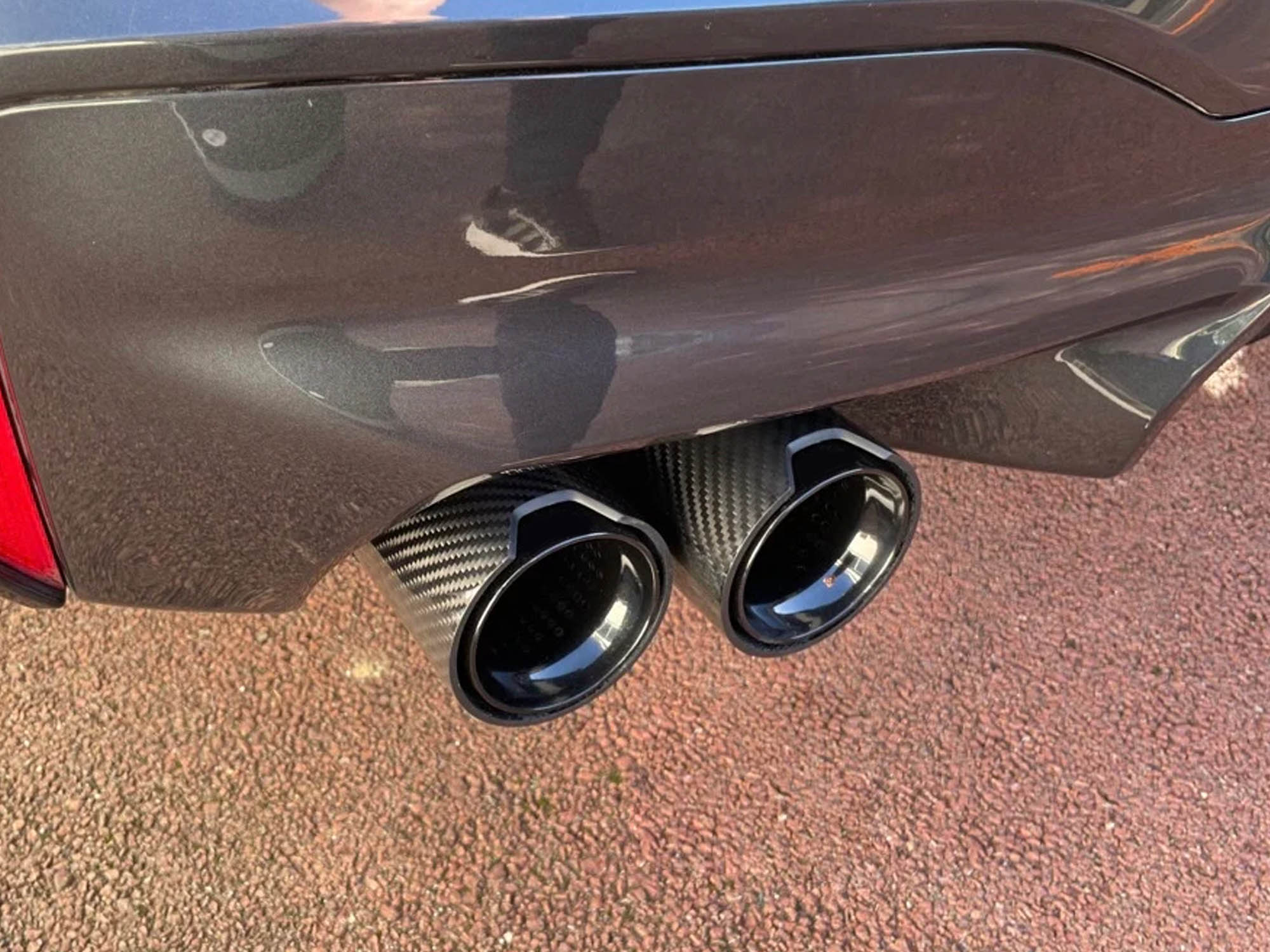 Carbon Schwarz Doppel Endrohre Auspuffblenden Auspuff 4 Rohr Duplex  für 5er F10 F11 535i 535d