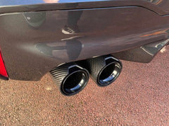 Carbon Schwarz Doppel Endrohre Auspuffblenden Auspuff 4 Rohr Duplex  für 5er F10 F11 535i 535d