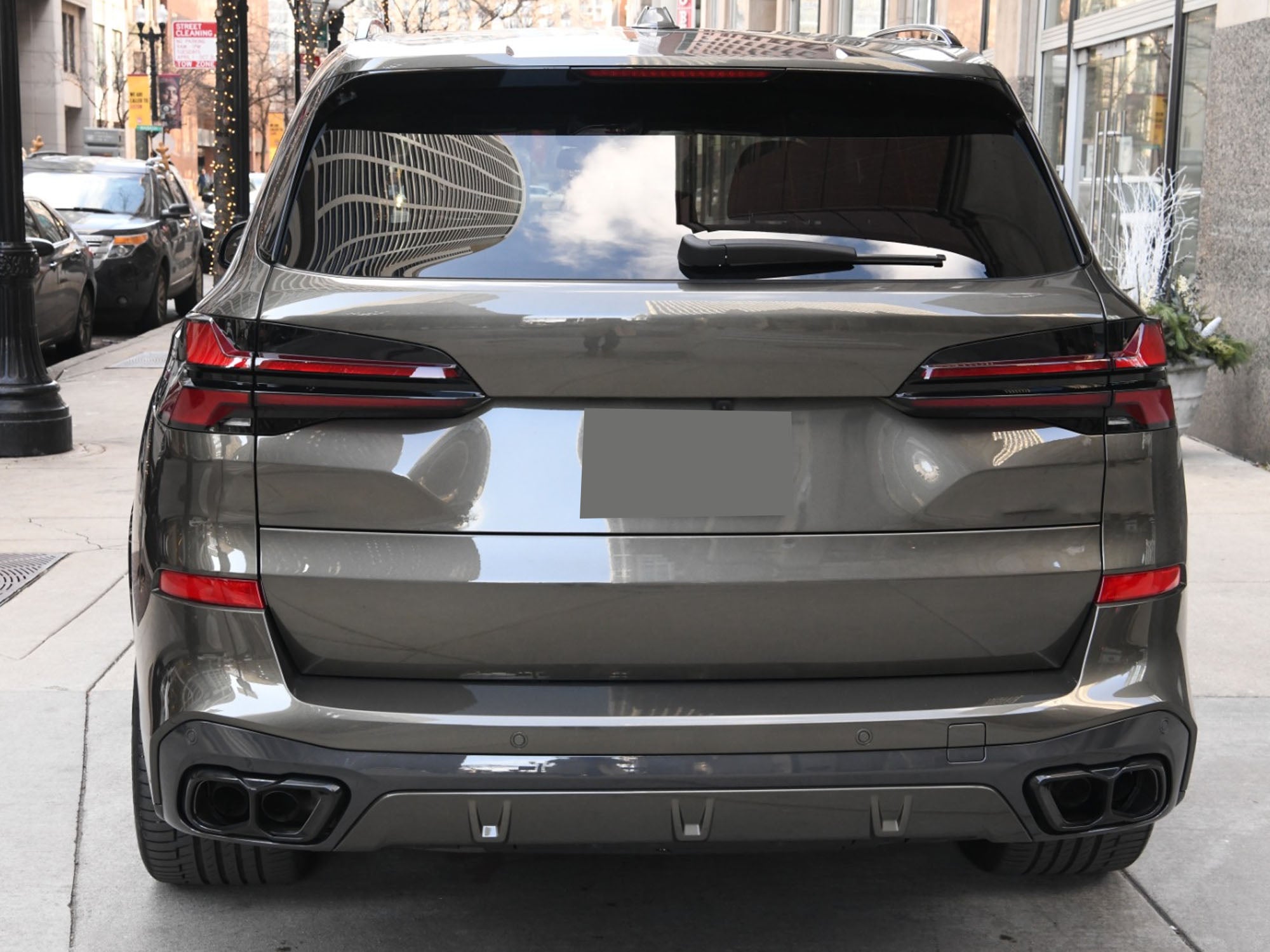 Auspuffblenden Doppelrohr Endrohre Schwarz für BMW X5 G05 X6 G06 X7 G07 M Sport Paket 2019-2024