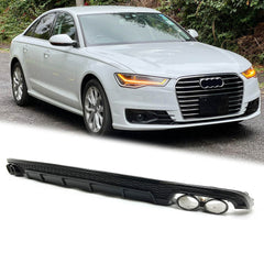 Schwarz Glanz Diffusor Auspuff für AUDI A6 Heckdiffusor C7 4G mit Seriens. MOPF 15-18