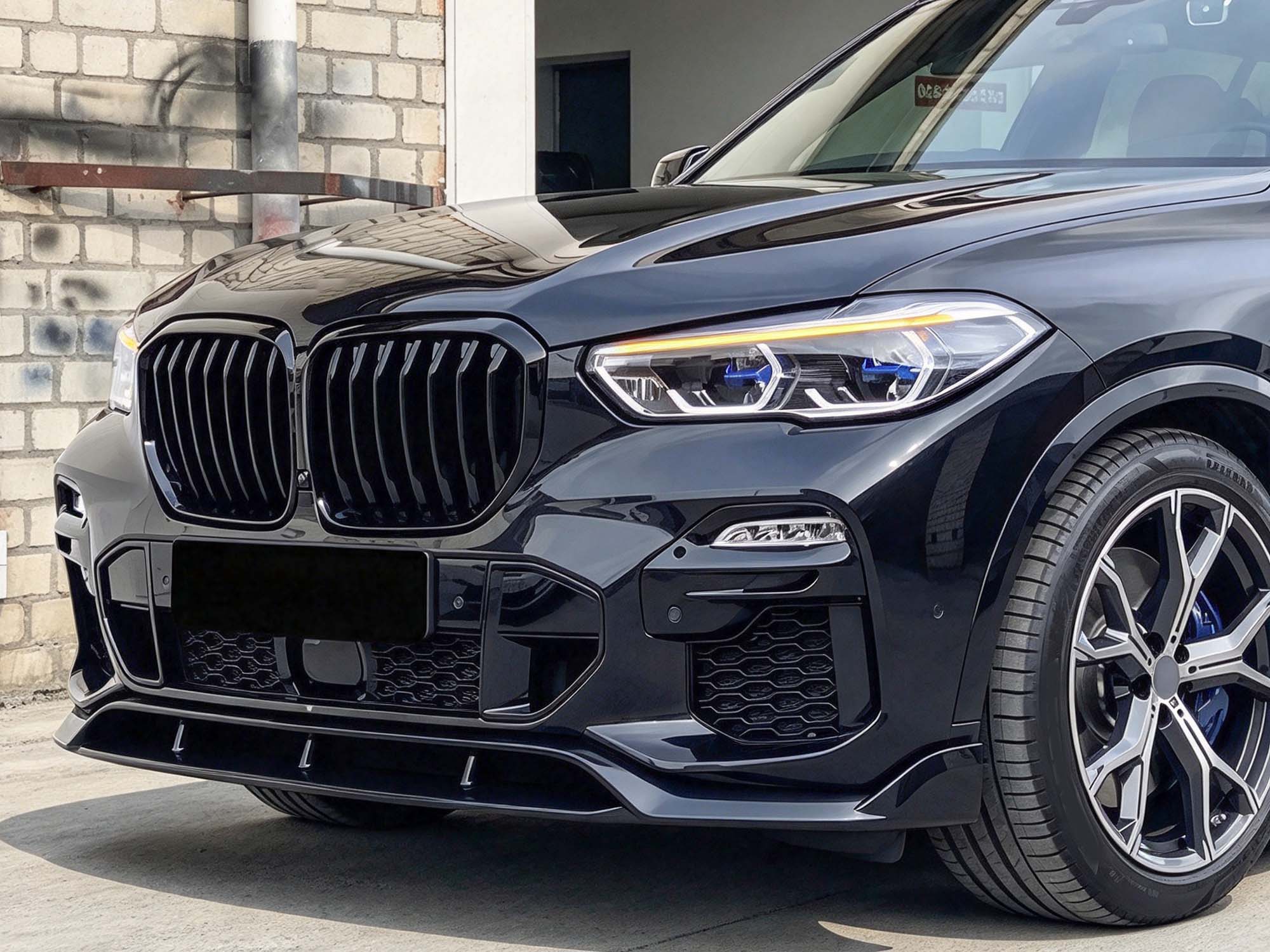 Schwarz Frontspoiler Spoiler Lippe Stoßstange für BMW X5 G05 Mit M Paket 19-23