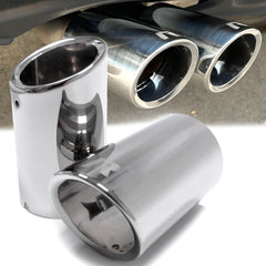 80mm Chrom Edelstahl Auspuff Auspuffblenden Endrohrblende für VW Tiguan 5N Passat B6 B7 CC