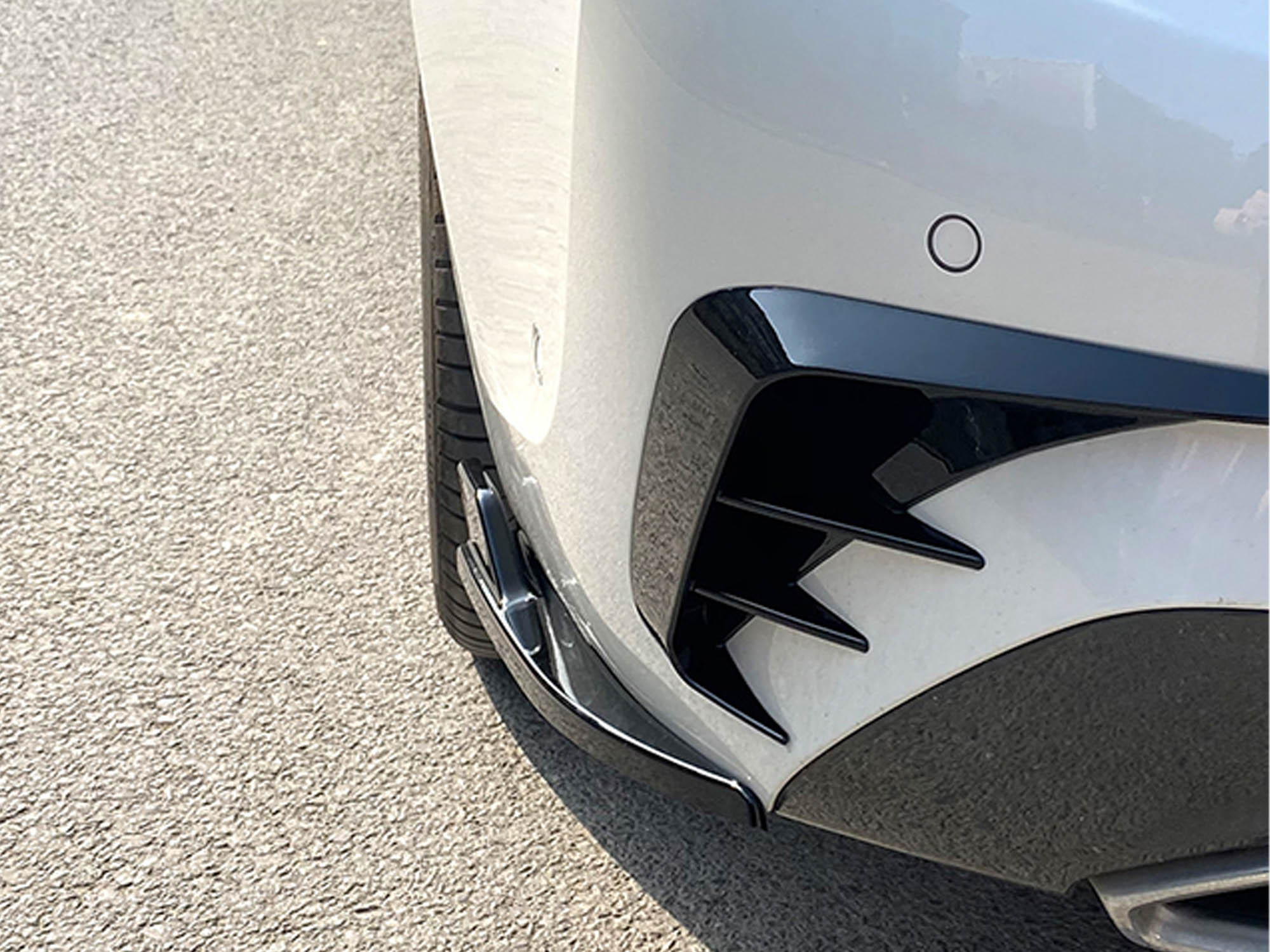 Stoßstange Heck Aero Flaps Canard Schwarz für BMW 3er G20 M Paket 19-22 vor LCI