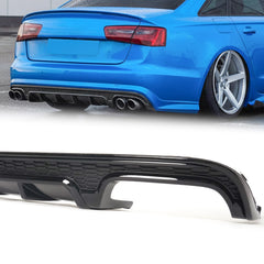 Diffusor Heckdiffusor Schwarz Glanz für AUDI A6 C7 4G Limo Avant S Line 15-18