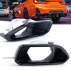 M340i Look Auspuffblenden Endrohre Schwarz für BMW 3er G20 G21 M Sport 4er G26 M240i i4 2019+
