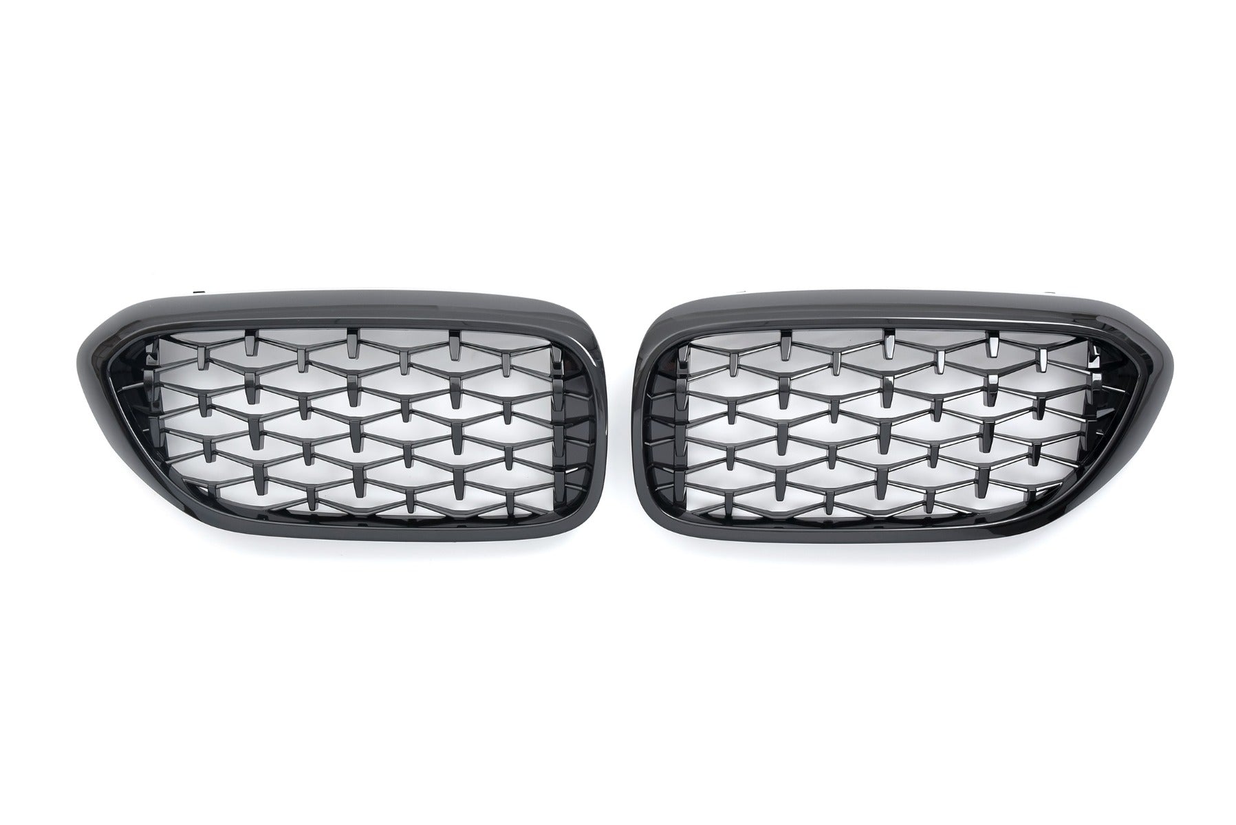 Schwarz Front Stoßstange Grill Diamantgrill Kühlergrill Passend für 5er G30 G31 vor LCI 2017-2020