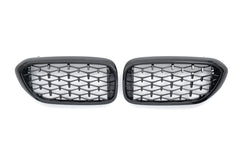 Schwarz Front Stoßstange Grill Diamantgrill Kühlergrill Passend für 5er G30 G31 vor LCI 2017-2020