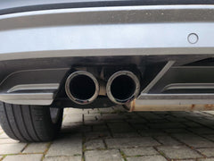 68mm Auspuffblenden Endrohre Schwarz für VW Scirocco 3 TSI Titan 2008-2017