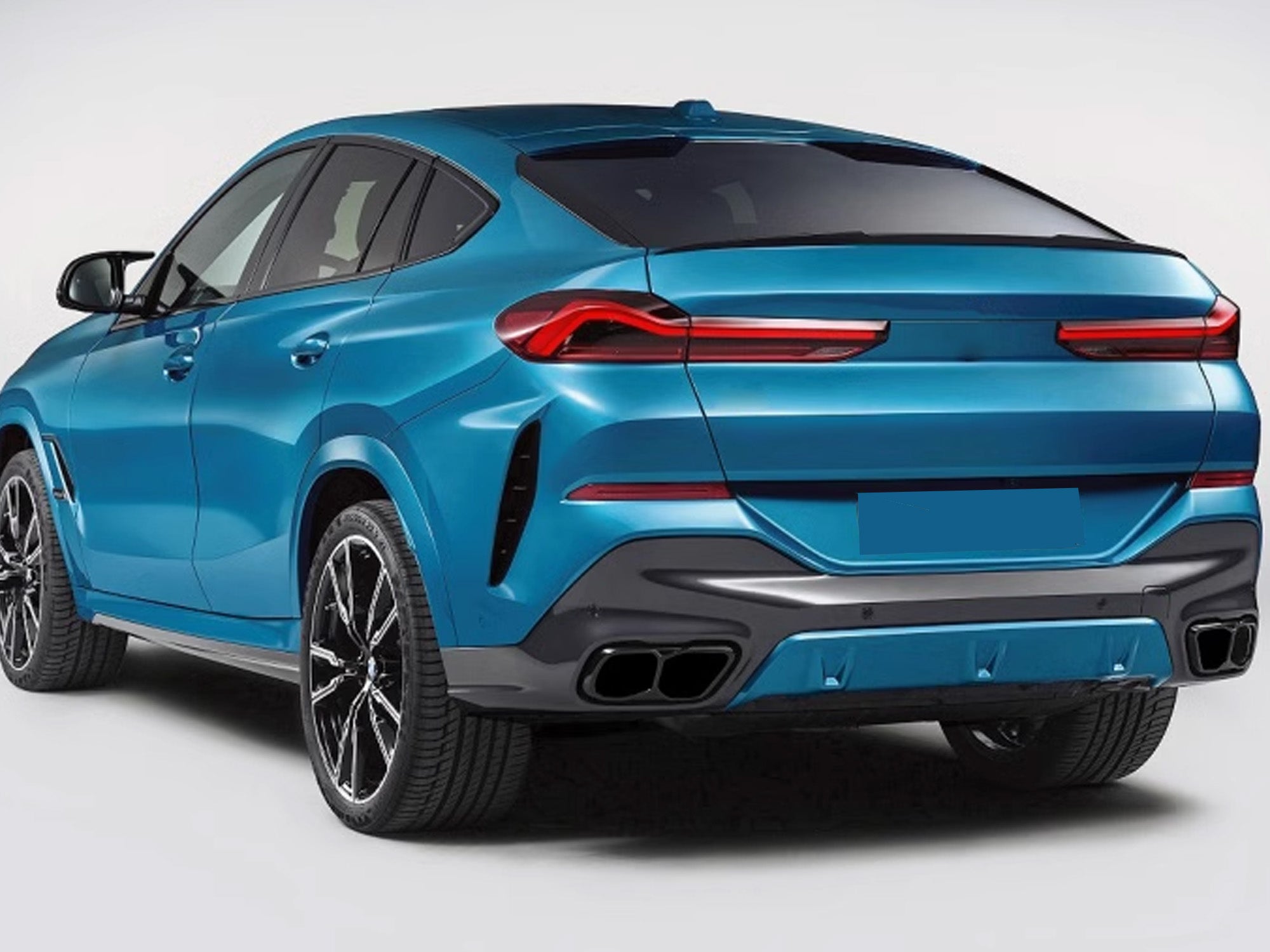 Auspuffblenden Doppelrohr Endrohre Schwarz für BMW X5 G05 X6 G06 X7 G07 M Sport Paket 2019-2024