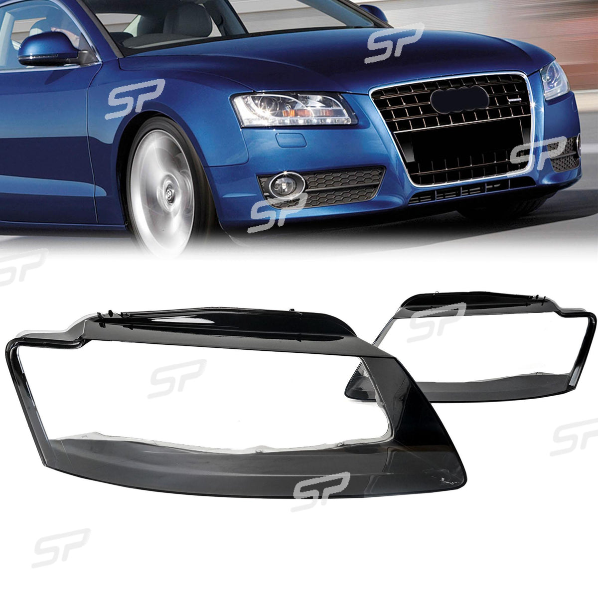 Paar Klar Scheinwerferglas Abdeckung Für Audi A5 8T 2008-2012 Scheinwerfer Glas