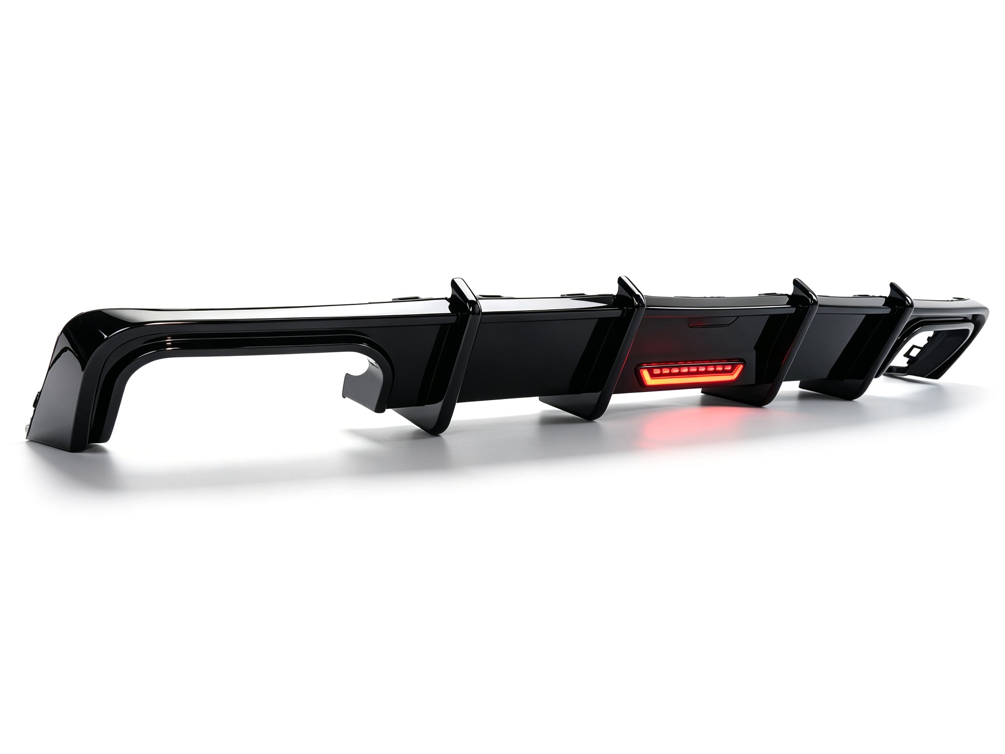 Schwarz Diffusor Heckdiffusor mit LED Licht für Audi A6 S6 C8 S Line ohne AHK KEIN ABE
