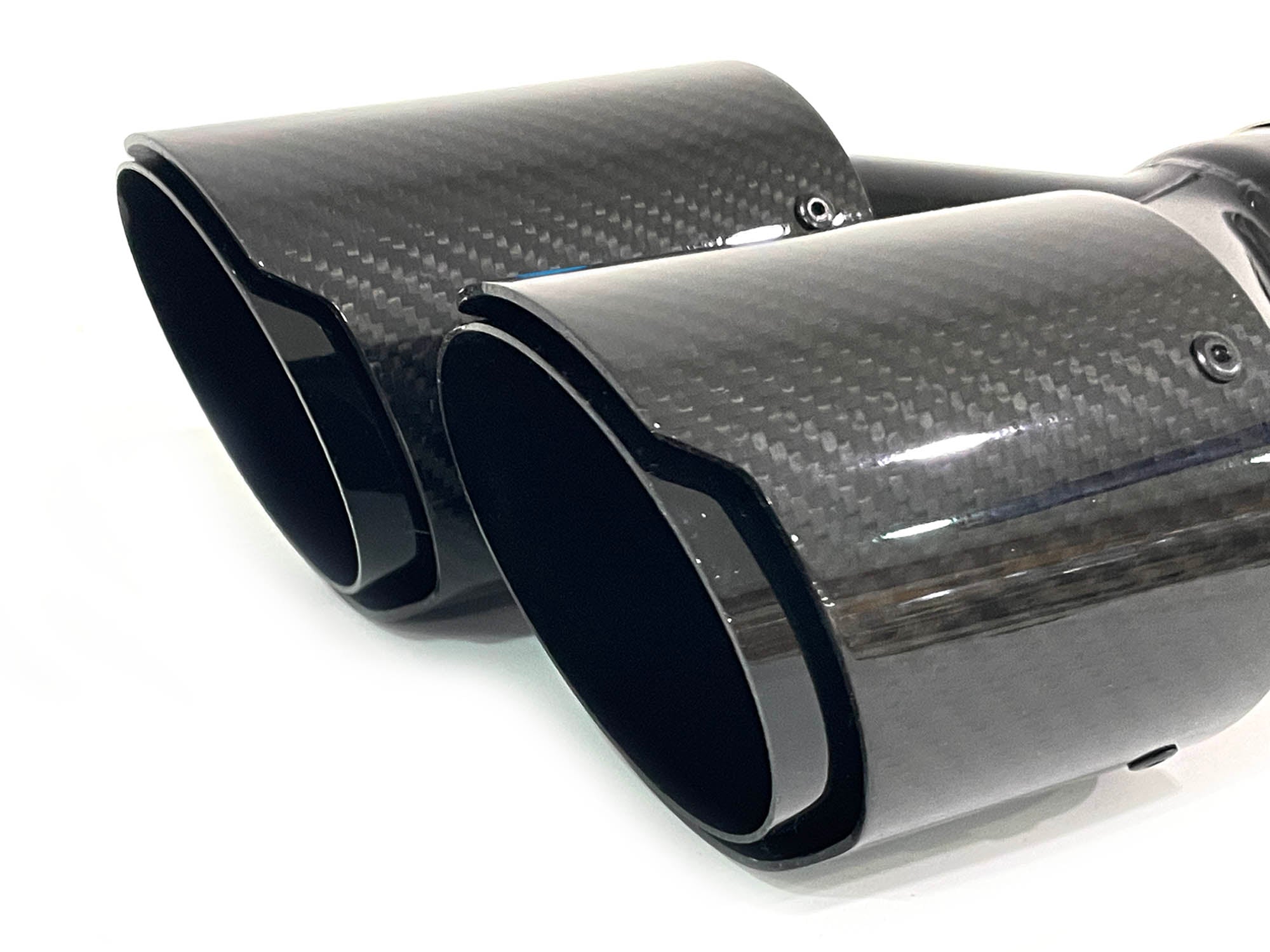 NEU Glanz Carbon Fiber Auspuffblende Endrohre Sportauspuff Passend für Universal 62-65mm et280
