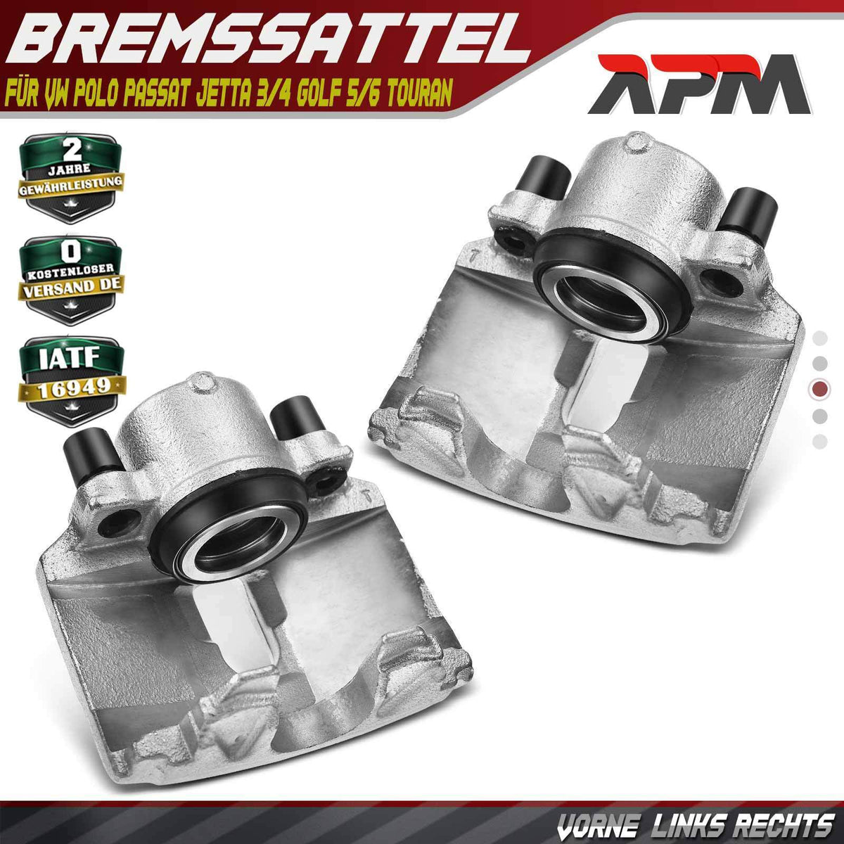 2x Bremssattel Vorne für VW Golf 5 1K 6 5K Jetta Plus Beetle Audi A1 8X A3 8P TT