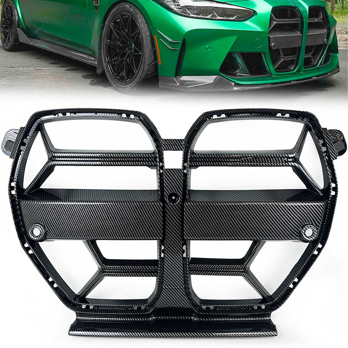 Carbon Look Kühlergrill Grill Frontgrill CS Stil für BMW M3 G80 M4 G82 G83 2020+