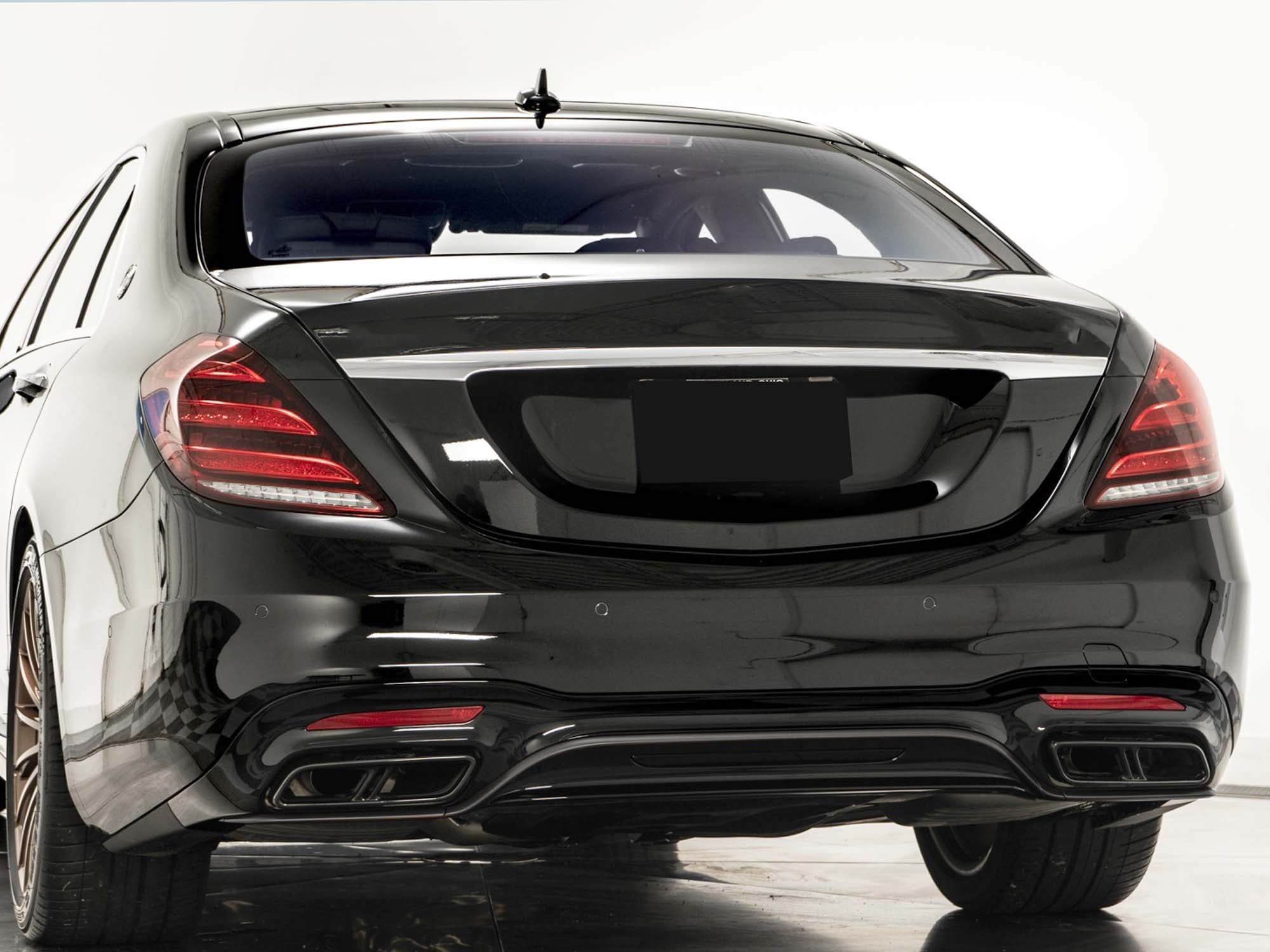 Heckdiffusor Diffusor Auspuff Schwarz für Mercedes W222 V222 AMG Line facelift 17-20