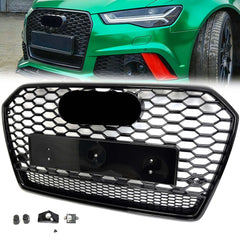 Wabengrill Kühlergrill Grill Schwarz für Audi A6 S6 C7 4G Limo Avant S Line MOPF 2015-2018