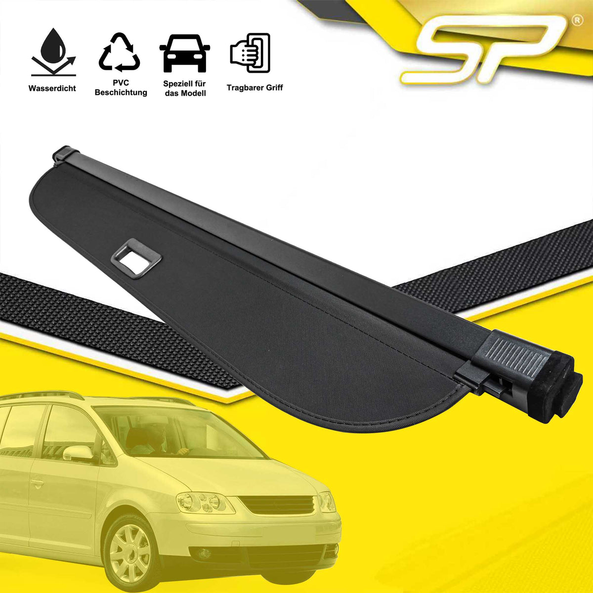 Für VW Touran 03-15 Schwarz Laderaumabdeckung Abdeckrollo Kofferraum Rollo
