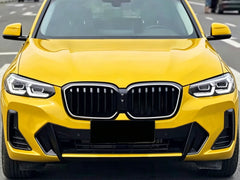 Schwarz Einsteg LED Kühlergrill Frontgrill Grill Nieren für BMW X3 G01 X4 G02 22+ LCI