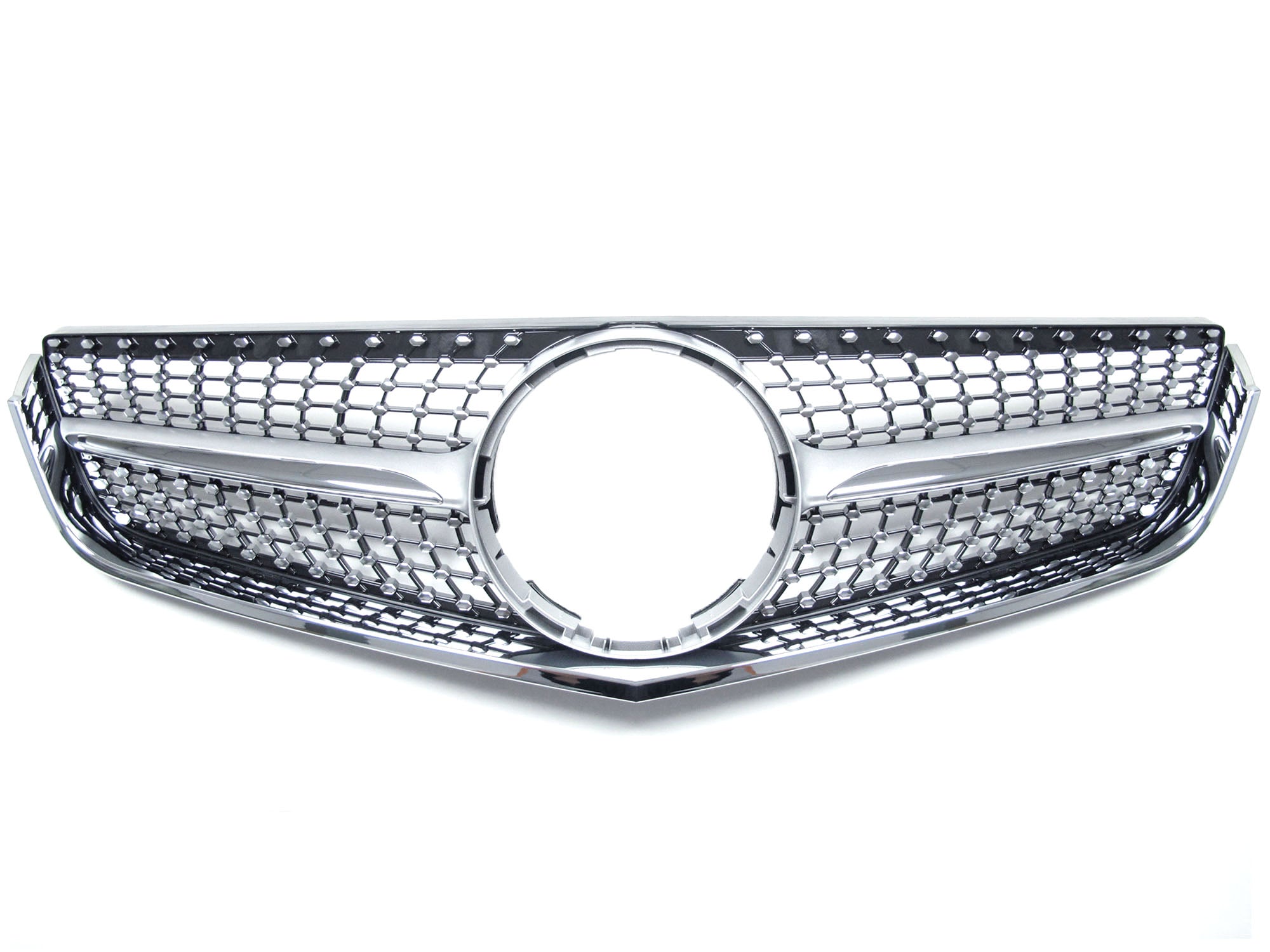 Silber Diamantgrill Kühlergrill Front Grille für Mercedes Benz E Klasse W207 C207 A207 E200 E220 E300 E350 E400 2009 2010 2011 2012 2013 fg6