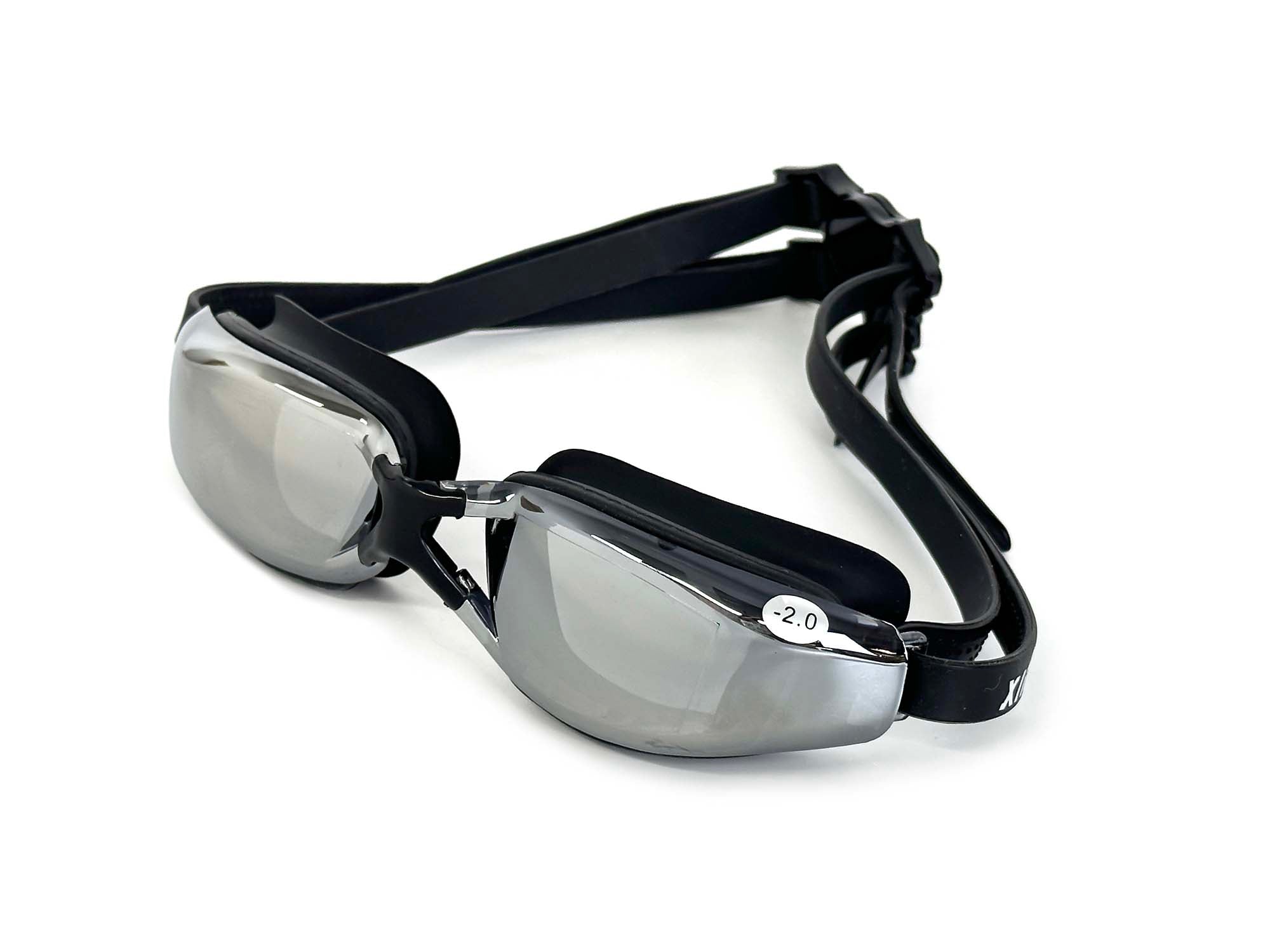 Schwimmbrille mit Sehstärke Antibeschlag UV-Schutz Goggles mit Spiegel -1,5 bis -7,5 für Männer Frauen
