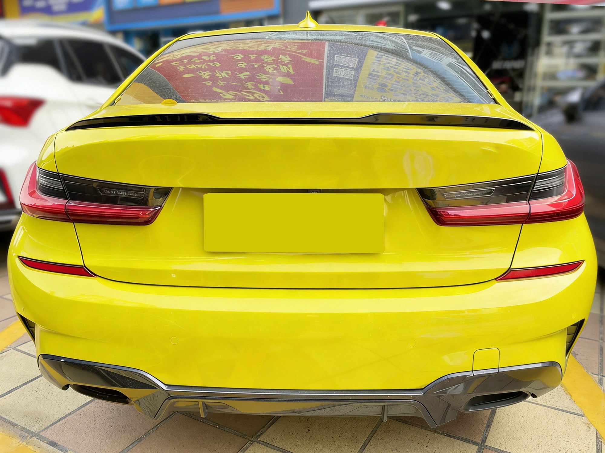 Schwarz Spoiler Heckspoiler Lippe Heckflügel Passend für 3er G20 Limo 2019-2022  sp131