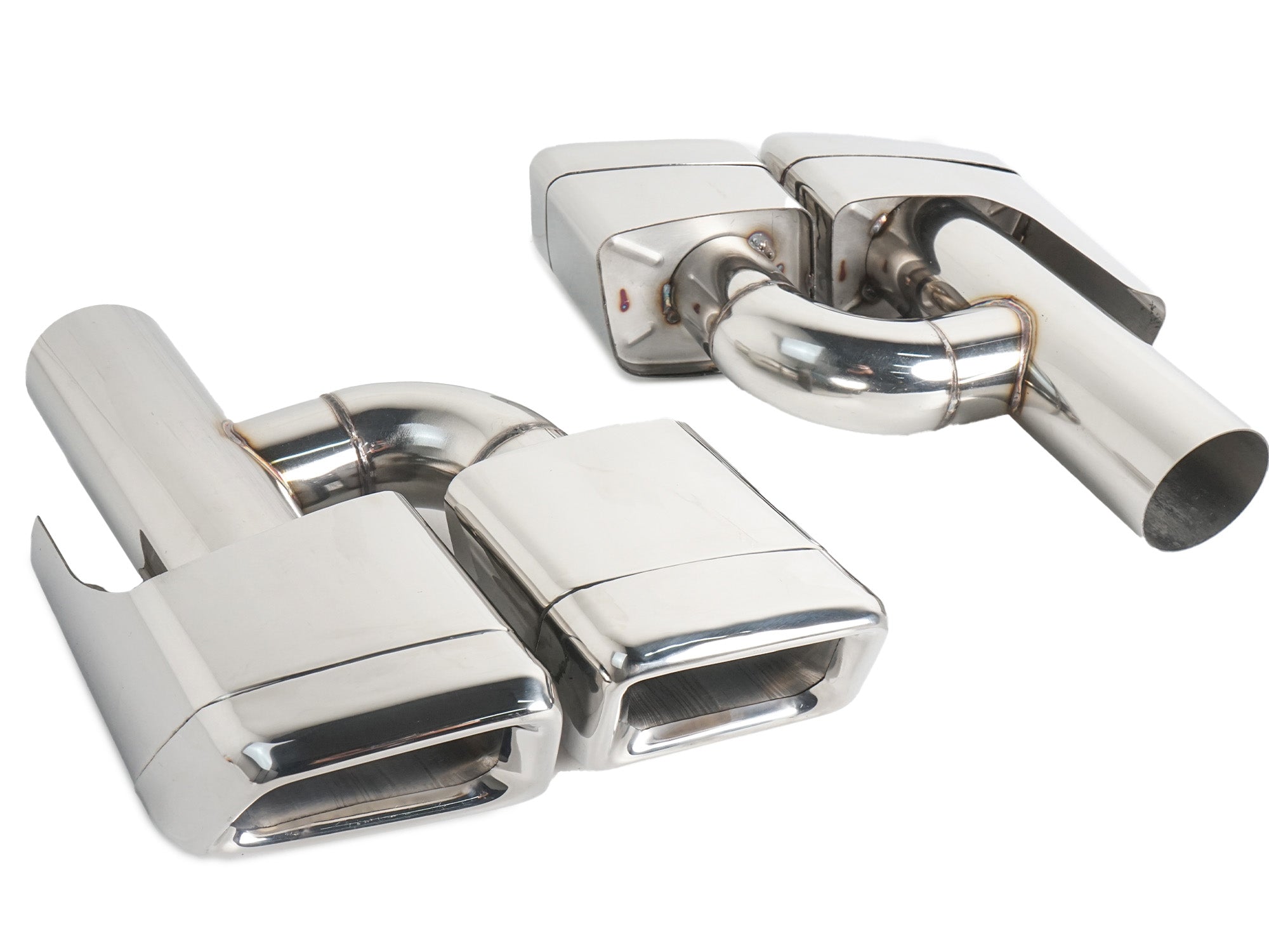 Auspuffblenden Doppelrohr Endrohre Chrom für Mercedes CLS W218 C218 C219 W221 S63 AMG W212 et91