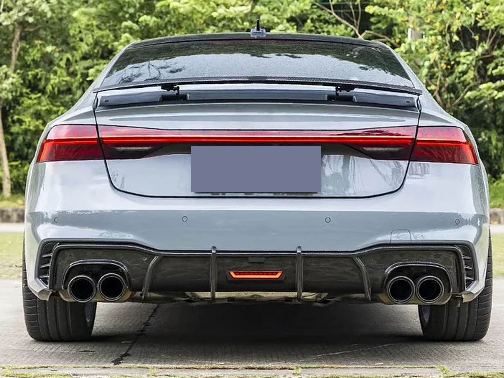 NEU Matt Carbon Duplex Sportauspuff Auspuffblenden Endrohre für AUDI VW Universal 48-52mm et259
