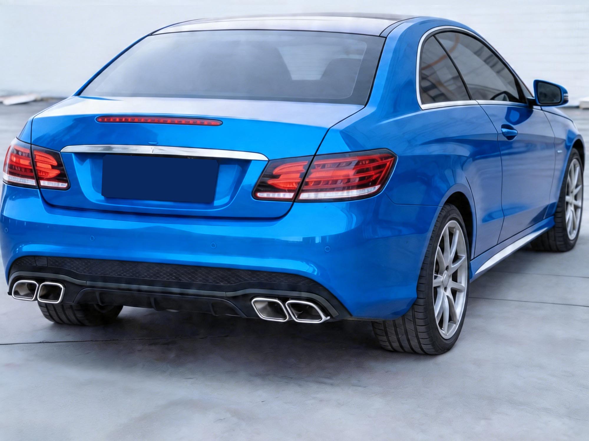 Schwarz Heckdiffusor Chrom Endrohre für Mercedes-Benz E Kl. C207 A207 AMG Line 13-16