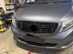 Panamericana Kühlergrill Front Grill Schwarz Glanz für Mercedes-Benz V-Klasse W447 2014 2015 2016 2017 2018 2019