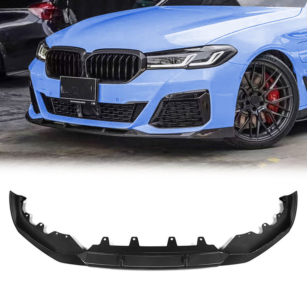 100% Echt Carbon Fiber Front Spoiler Spoilerlippe für BMW 5er G30 Sport Paket ab 2021