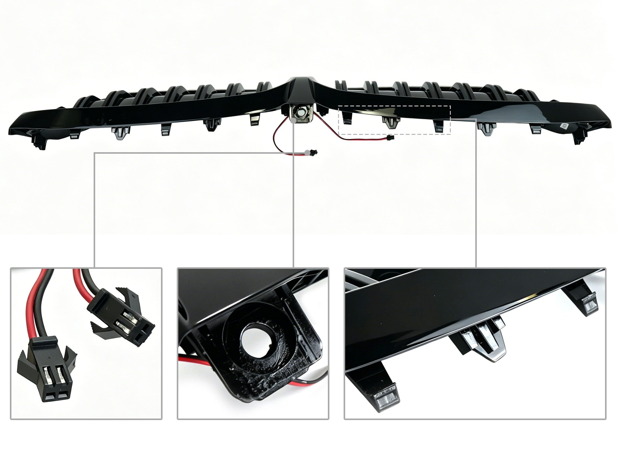 Schwarz LED Kühlergrill Nieren Grill Frontgrill für BMW 3er G20 G21 2023+