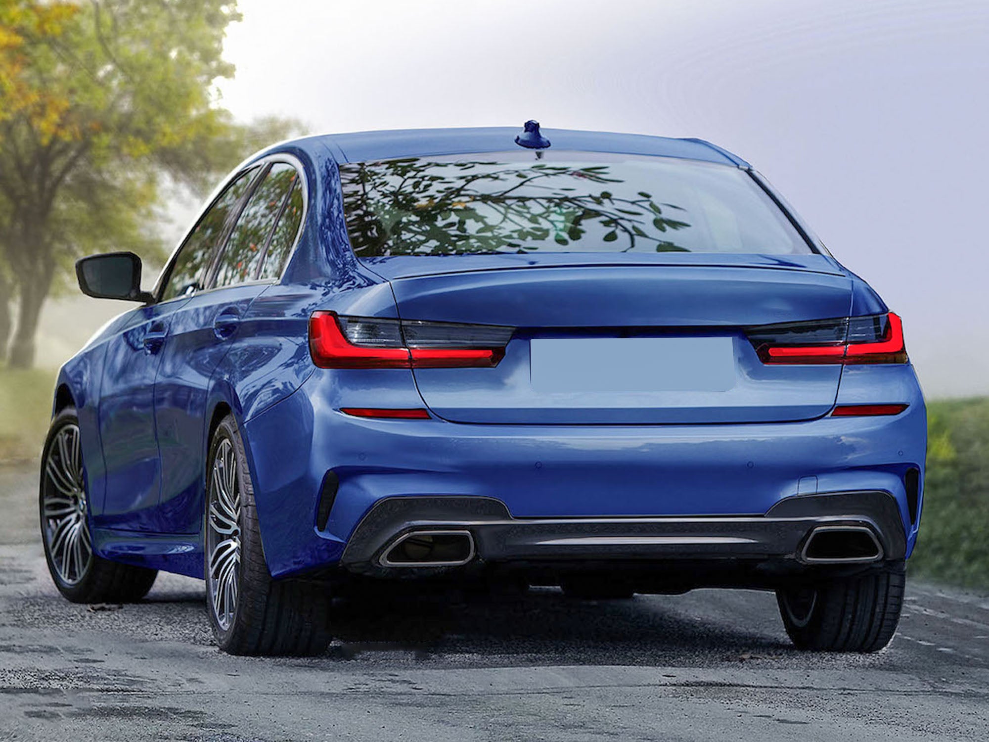 M340i Look Auspuffblenden Endrohre Schwarz für BMW 3er G20 G21 M Sport 4er G26 M240i i4 2019+