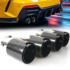 Zu 60-63mm Glanz Carbon Fiber Auspuff Endrohre für BMW G42 G20 G21 G22 G23 G26