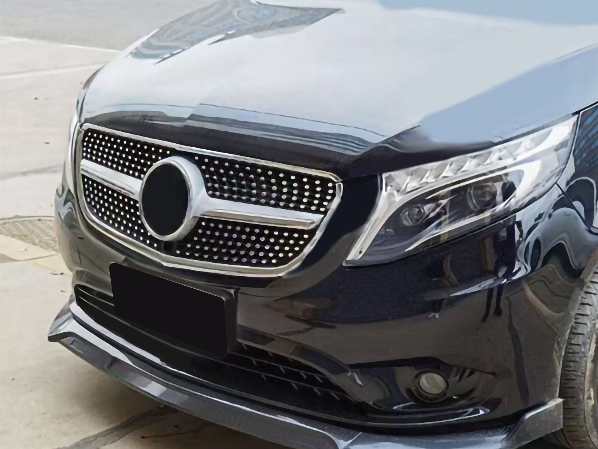 Silber Diamant Front Grill Kühlergrill für Mercedes Benz V Klasse W447 2014 2015 2016 2017 2018 2019