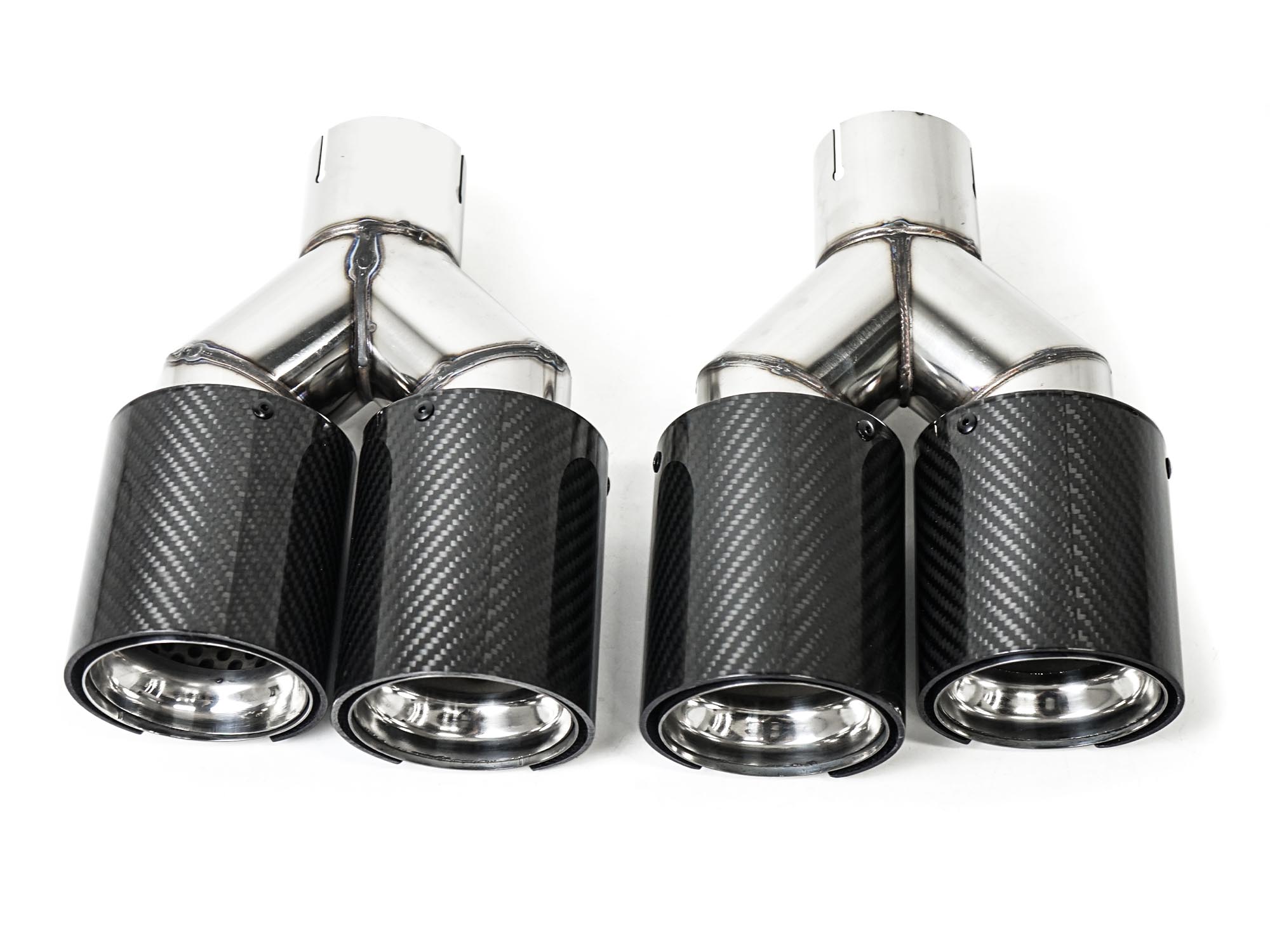 Carbon Chrom Doppel Endrohre Auspuffblenden Auspuff 4 Rohr Duplex für 5er F10 F11 535i 535d