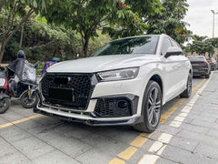 Wabengrill Kühlergrill Front Grill Schwarz Glänzend für Audi Q5 FY SQ5 2017-2020 mit PDC