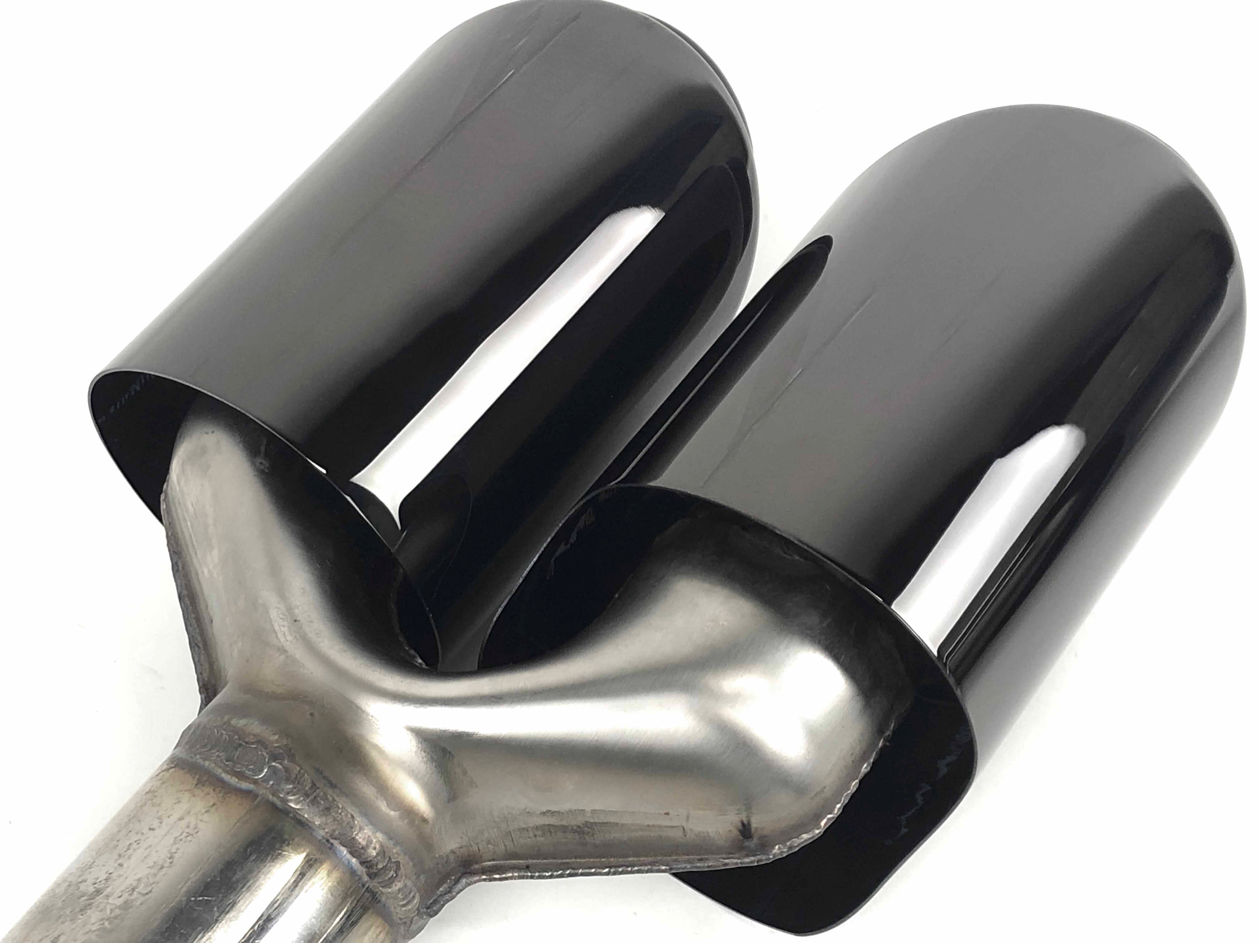 Schwarz Glanz Auspuffblenden Endrohre Auspuff Blende für VW Touareg II 2011-2018 et335