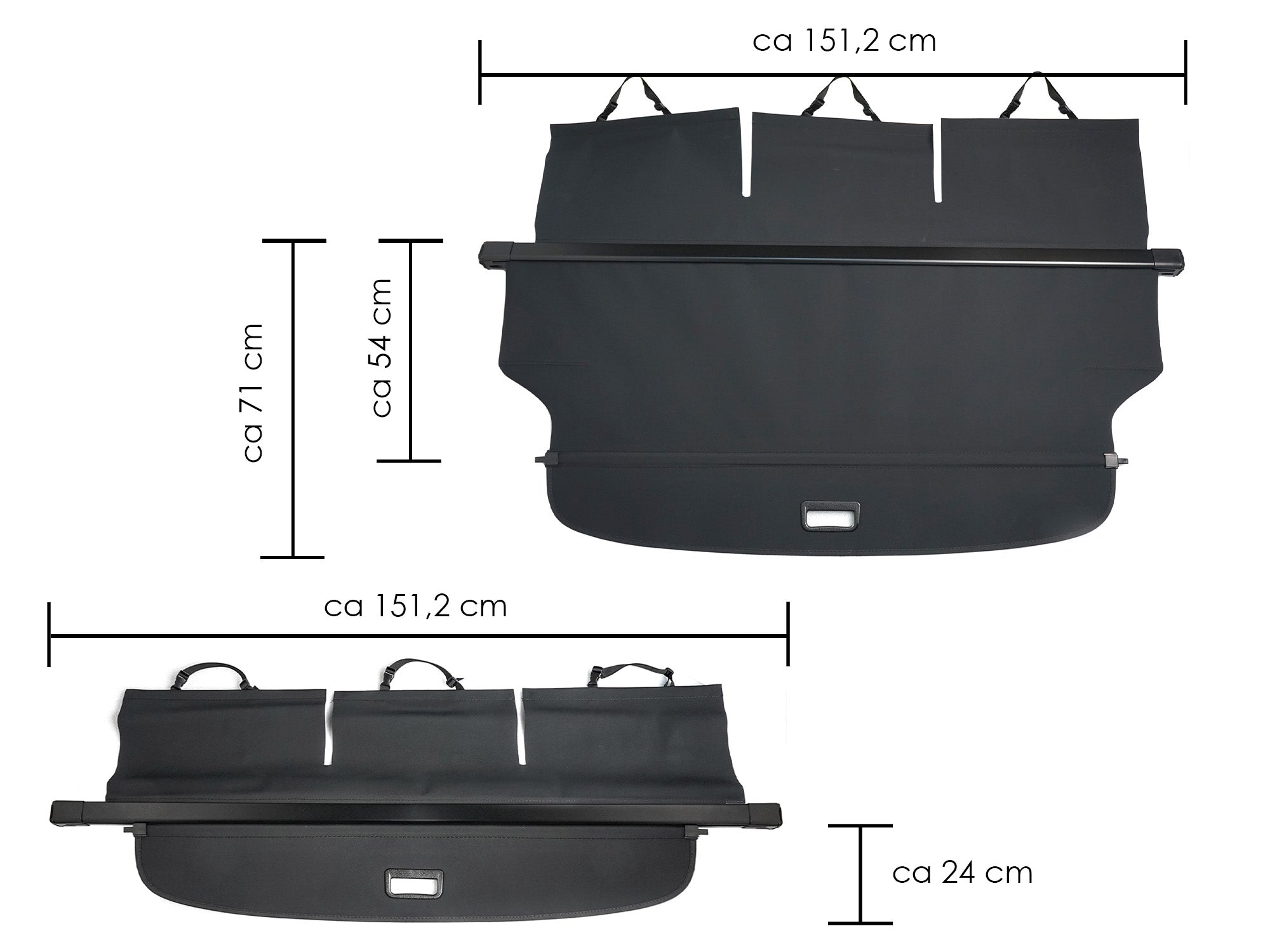 Für Ford S-MAX 2006-2014 Schwarz Laderaumabdeckung Abdeckrollo Kofferraum Rollo