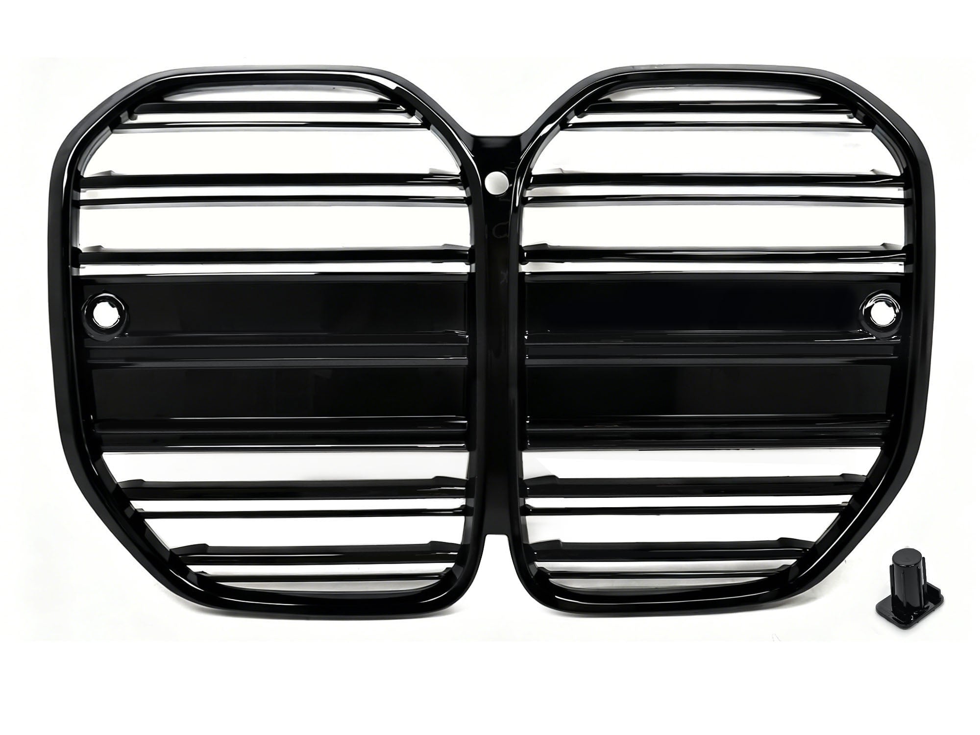 Schwarz Doppelsteg Kühlergrill Grill Frontgrill für BMW 4er G22 G23 OHNE ACC ab 2020