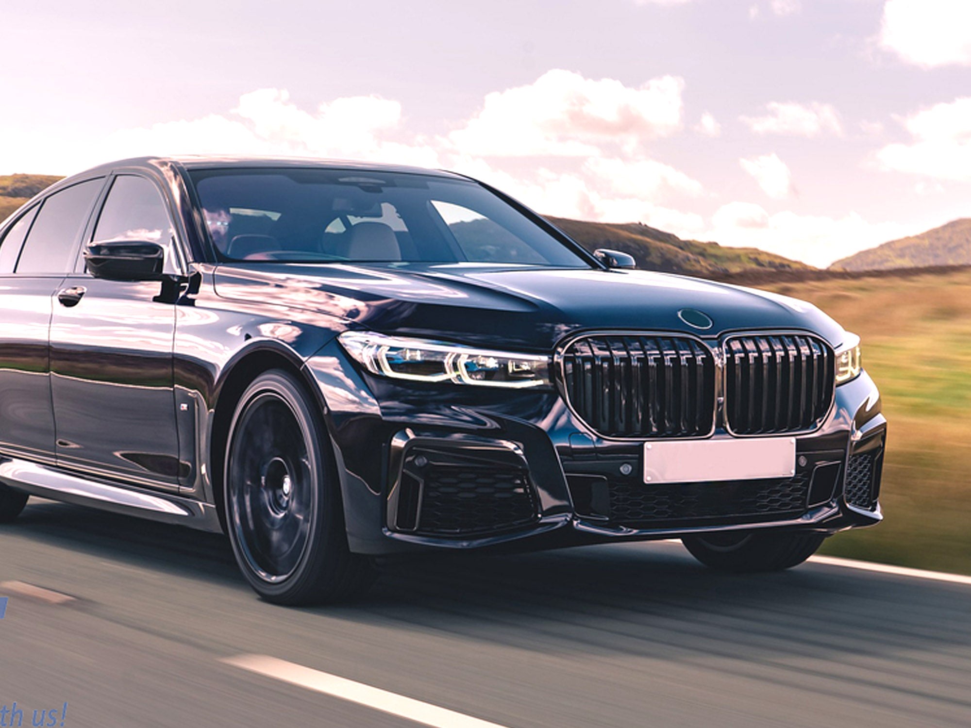 Kühlergrill Nieren Grille Frontgrill Glanz Schwarz Passend für 7er G11 G12 LCI ab 2019