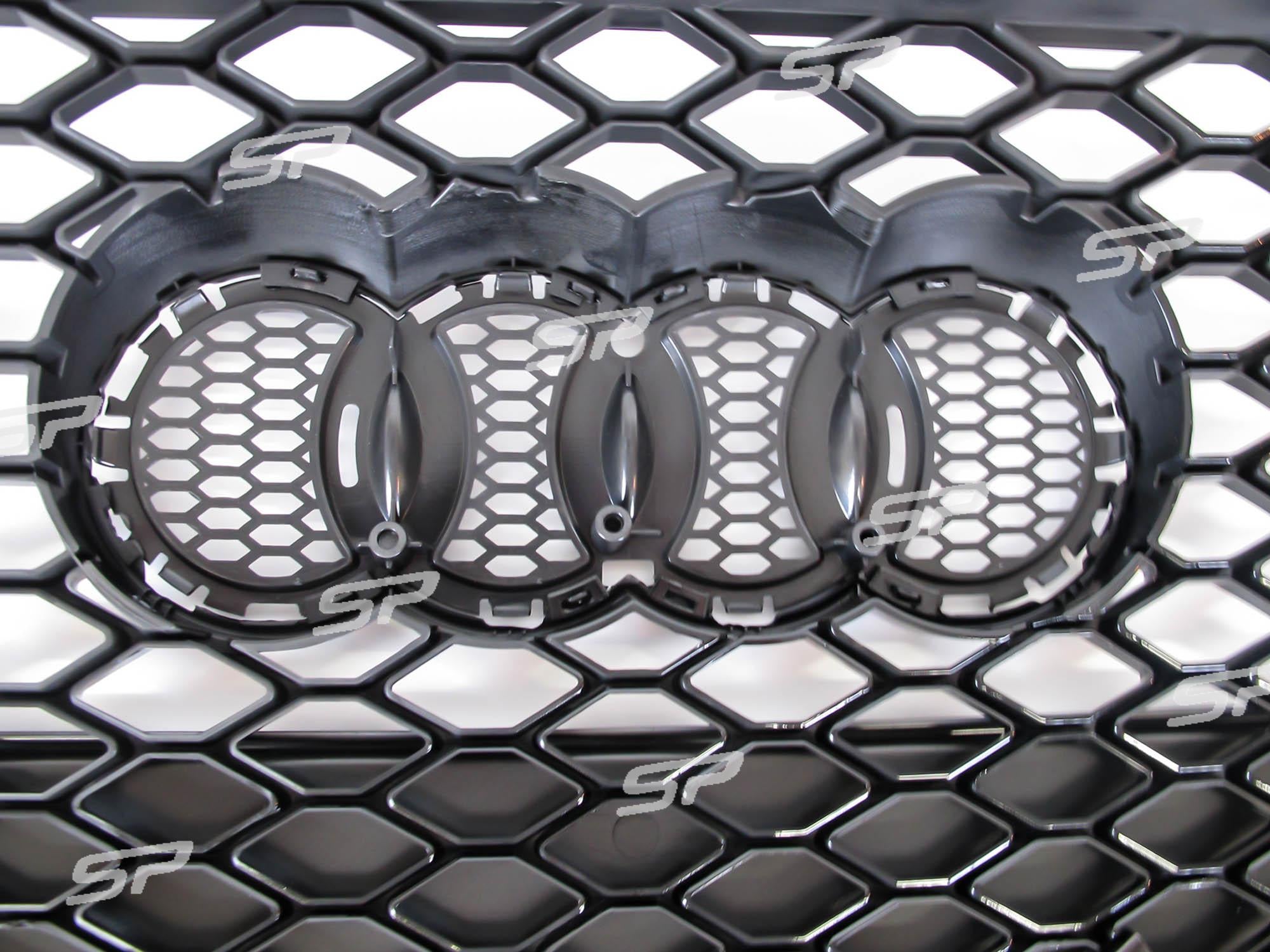 Schwarz Glanz Wabengrill Frontgrill Kühlergrill für Audi Q5 8R 2012-2016 mit PDC