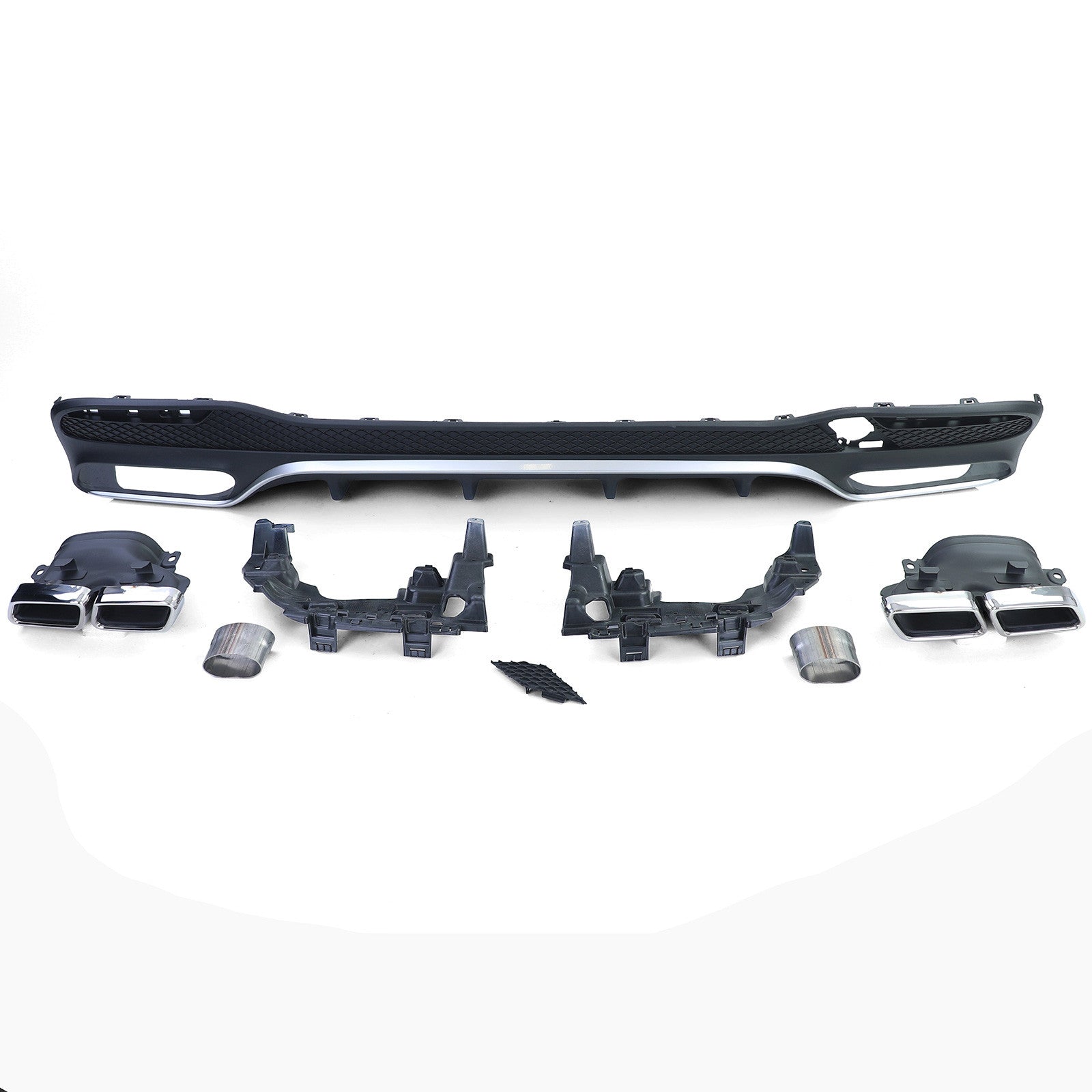 Für Mercedes GLS X166 2015-2019 Stoßstange Heckdiffusor + 4 Rohr Endrohre Chrom