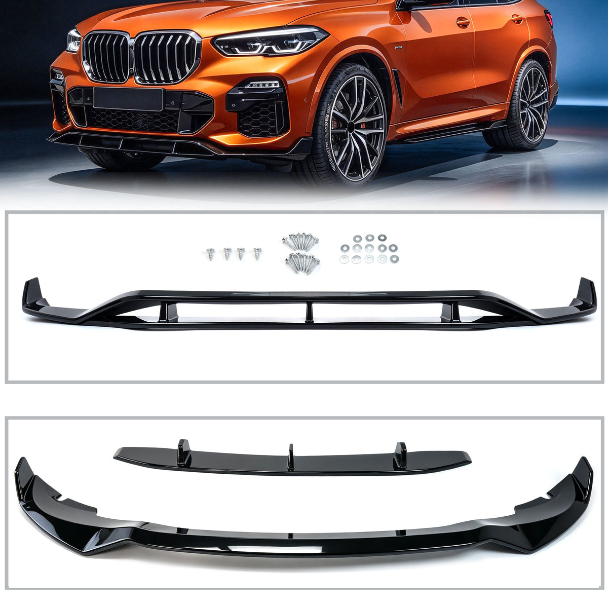 Schwarz Frontspoiler Spoiler Lippe Stoßstange für BMW X5 G05 Mit M Paket 19-23