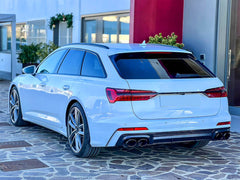 Diffusor Heckdiffusor + Auspuffblenden Schwarz für AUDI A6 C8 mit S-Line Limo Avant ab 2018 di133